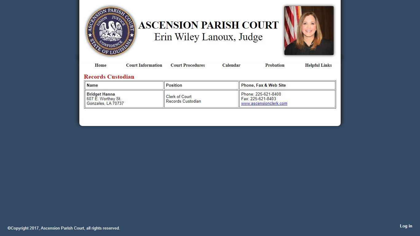 Records Custodian | Ascension Parish Court