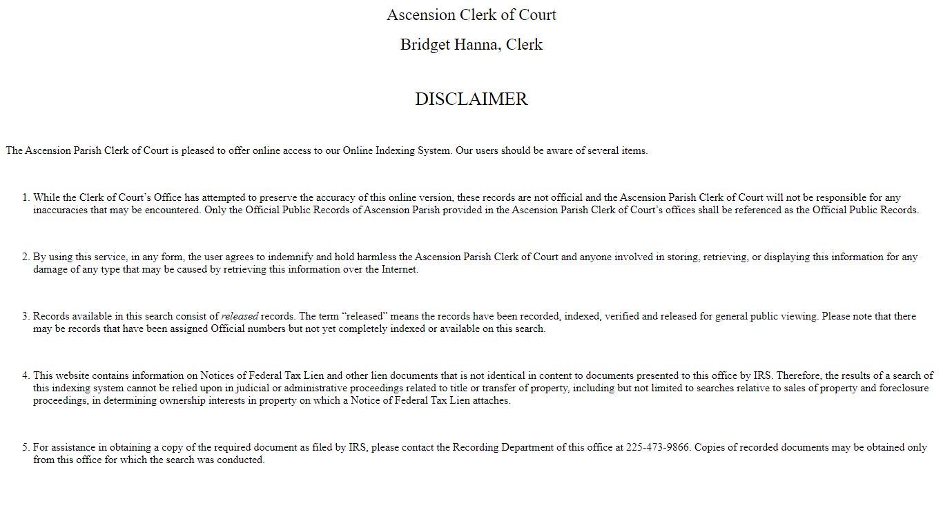 Ascension Parish Clerk of Court - Home